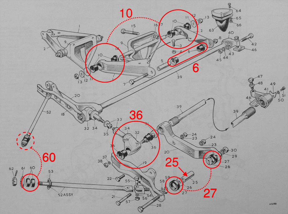 Morris Oxford front suspension